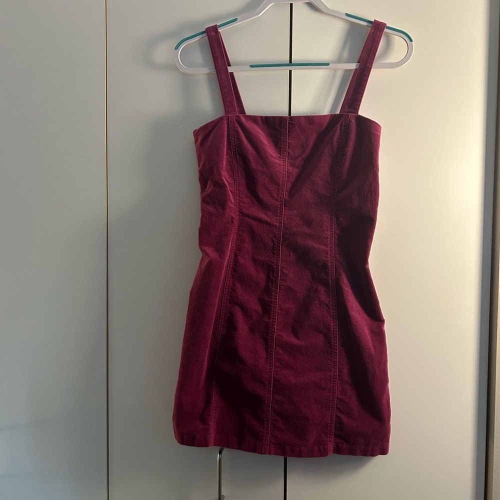 Cute Magenta Velvet Dress